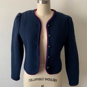 Vintage Navy Wool Cardigan Jacket so cute! XS